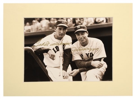 Joe DiMaggio and Ted Williams signed 11x14 matted photograph